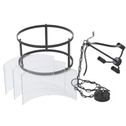 hængelampe Eryk, Ø 40 cm, sort, glas, 3 lyskilder^Lucande Online