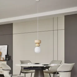 Lucande hængelampe Fidelo, hvid/gul, glas, keramik, 18 cm