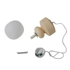 Lucande hængelampe Fidelo, hvid/gul, glas, keramik, 18 cm