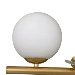 Lucande hængelampe Isandro, 95 cm, guld, hvid, 7 lyskilder, G9