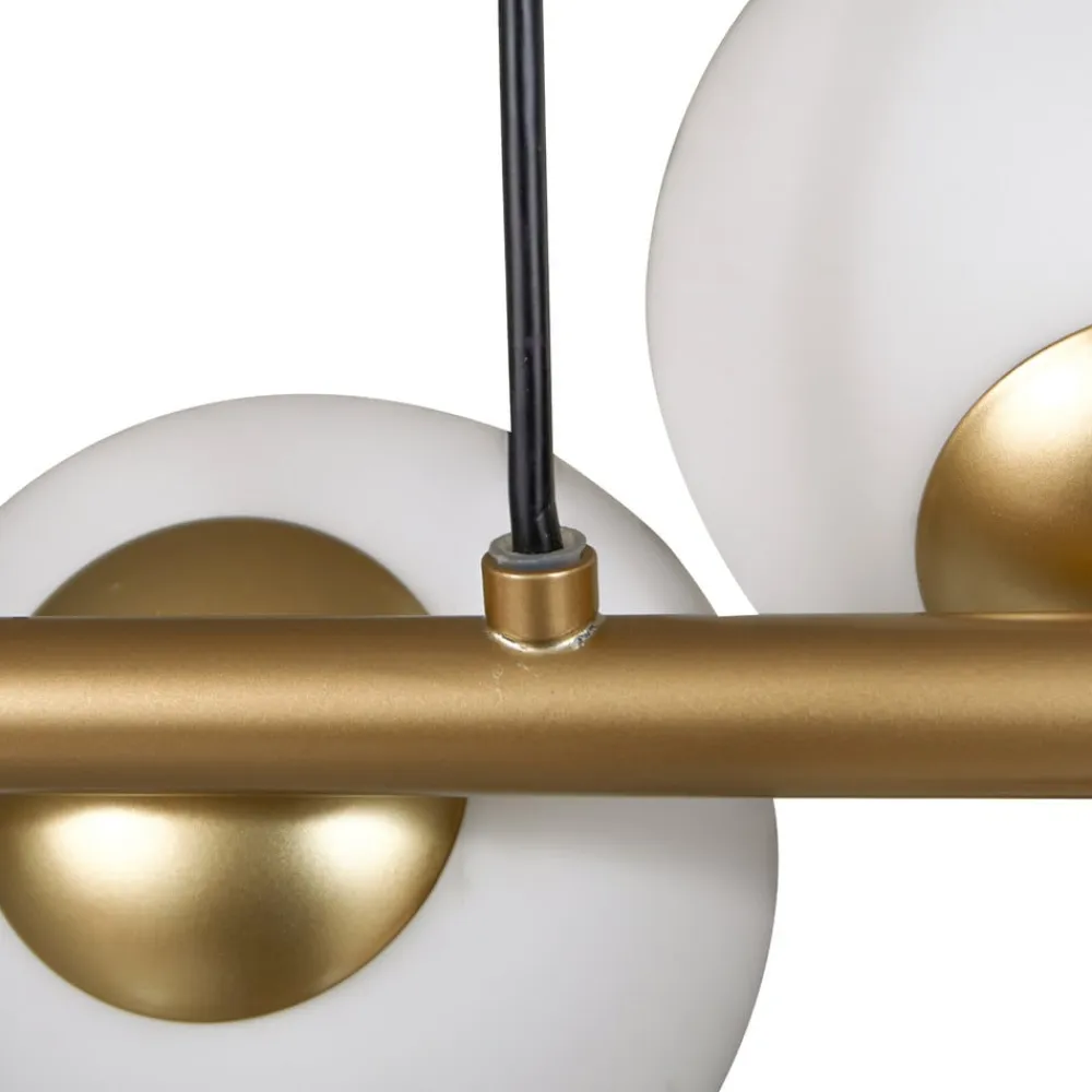 Lucande hængelampe Isandro, 95 cm, guld, hvid, 7 lyskilder, G9