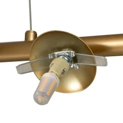 Lucande hængelampe Isandro, 95 cm, guld, hvid, 7 lyskilder, G9