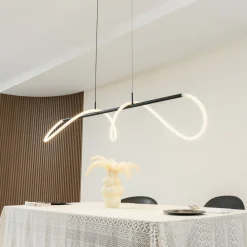 Lucande hængelampe Kisune, sort/hvid, metal