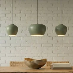 Lucande Pendellamper|Pendellamper>hængelampe Malisa, grøn, 3 lyskilder, metal, længde 90 cm