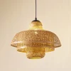 hængelampe Rasmina, bambus, Ø 50 cm, 1 lyskilde^Lucande
