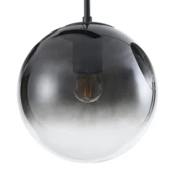 Lucande hængelampe Veloura, 6 lyskilder, 100 cm, glas, træ