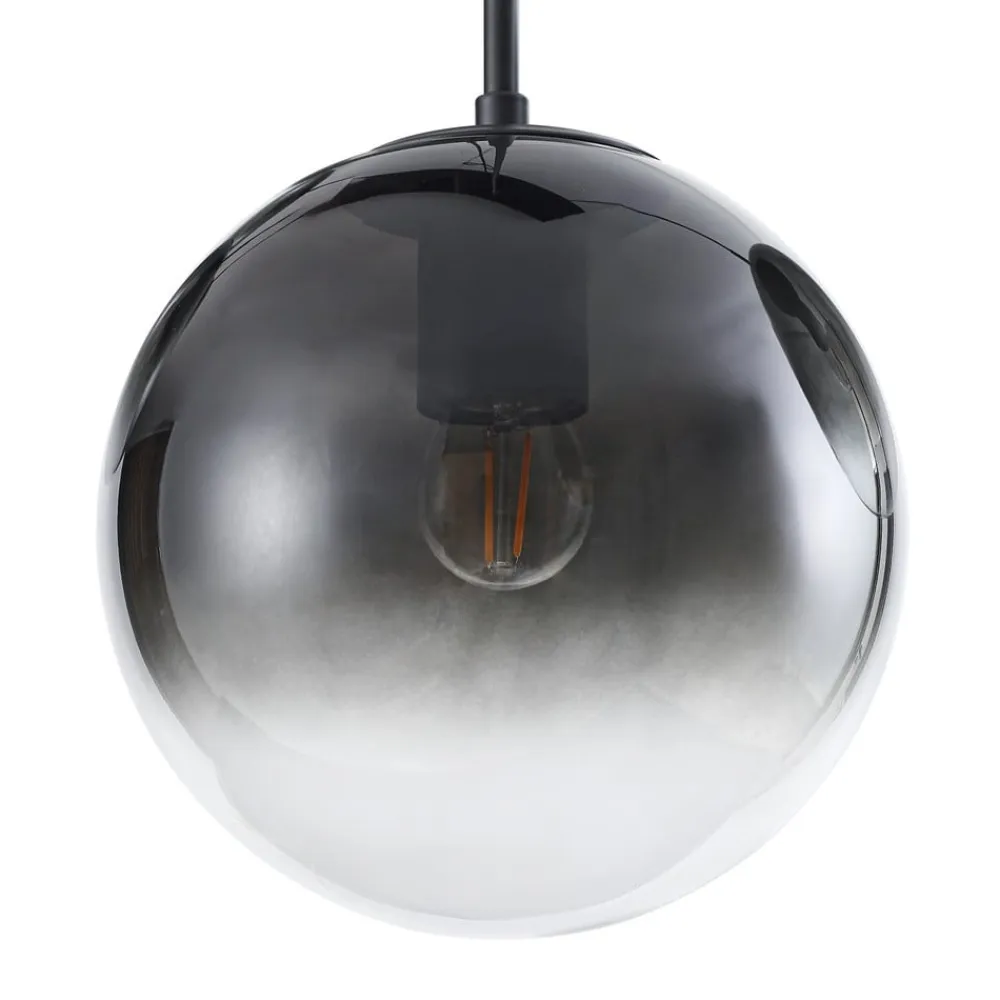 Lucande hængelampe Veloura, 6 lyskilder, 100 cm, glas, træ