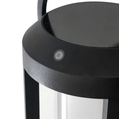 2-i-1 LED-solcellelampe Tilena, sort, rund, aluminium^Lucande Outlet