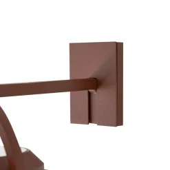 Lucande 2-i-1 LED-solcelle-væglampe Tilena, rustfarvet, rund, aluminium