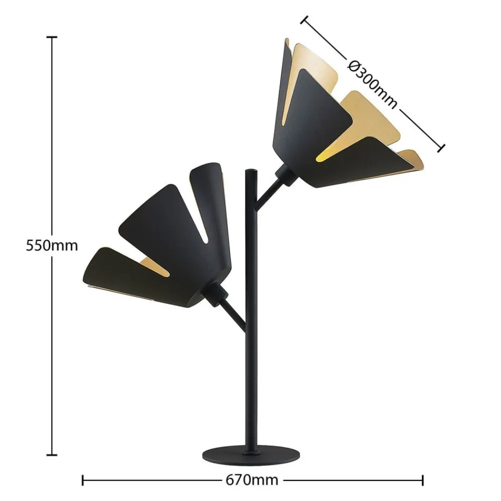 Lucande Jemmily bordlampe, 2 lyskilder