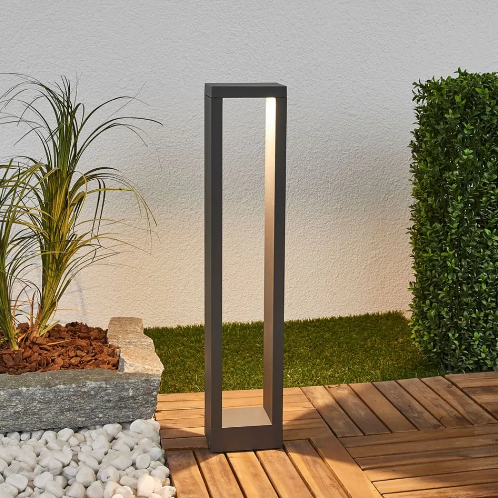 Lucande Jupp LED-vejlampe, 60 cm, antracit, metal, IP54