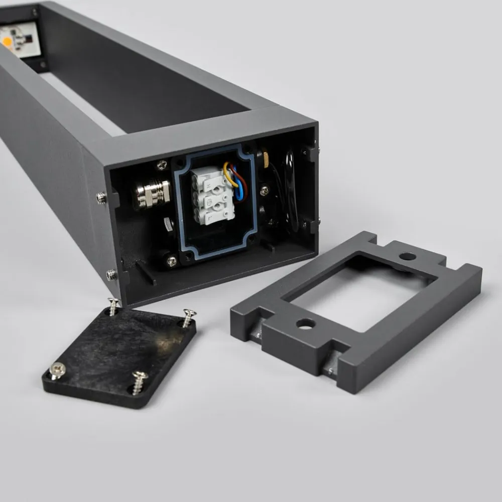 Lucande Jupp LED-vejlampe, 60 cm, antracit, metal, IP54