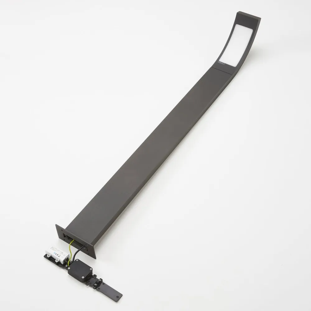 Lucande Terrassebelysning|Gadebelysning>Juvia LED-vejlampe, 100 cm, antracit, metal, IP54