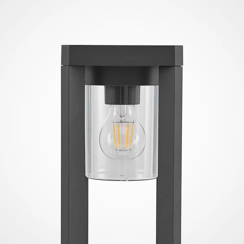 Lucande Terrassebelysning|Sokkellamper>Kalisa sokkellampe, E27, IP44, 42 cm, grå, metal