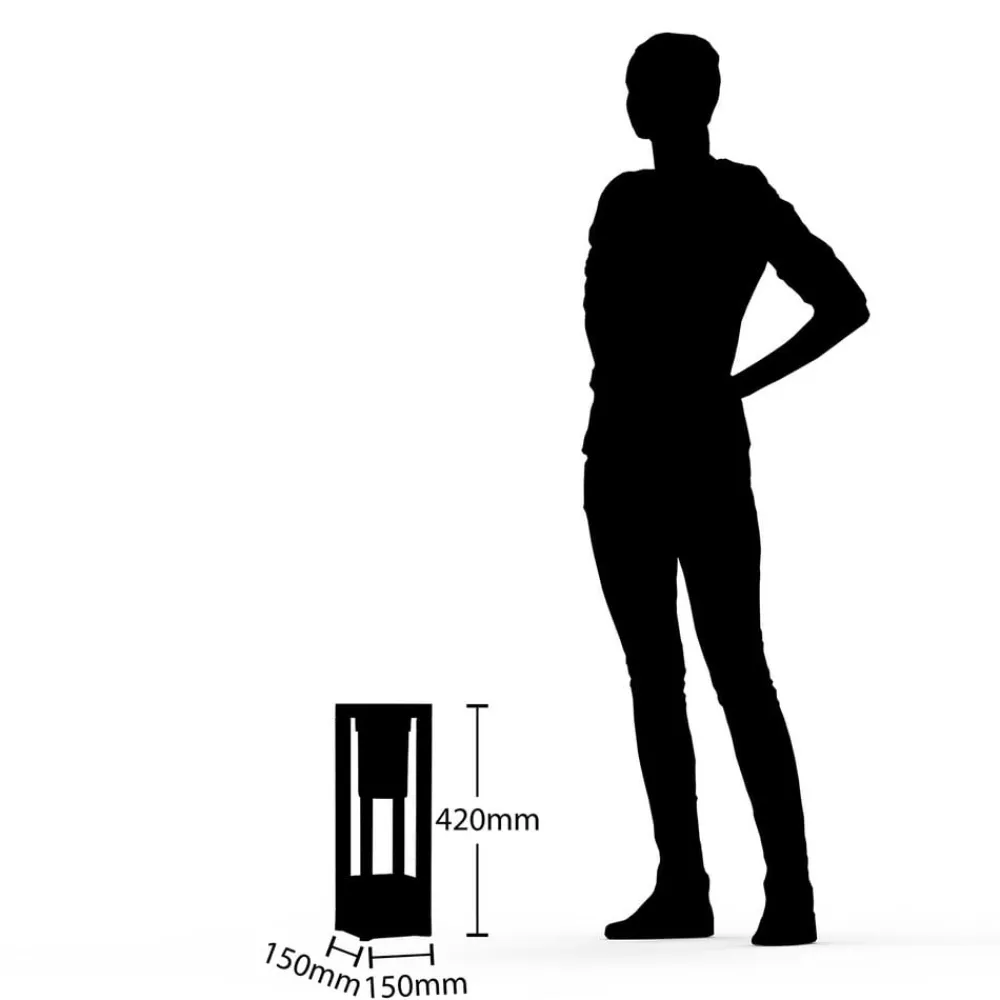 Lucande Terrassebelysning|Sokkellamper>Kalisa sokkellampe, E27, IP44, 42 cm, grå, metal