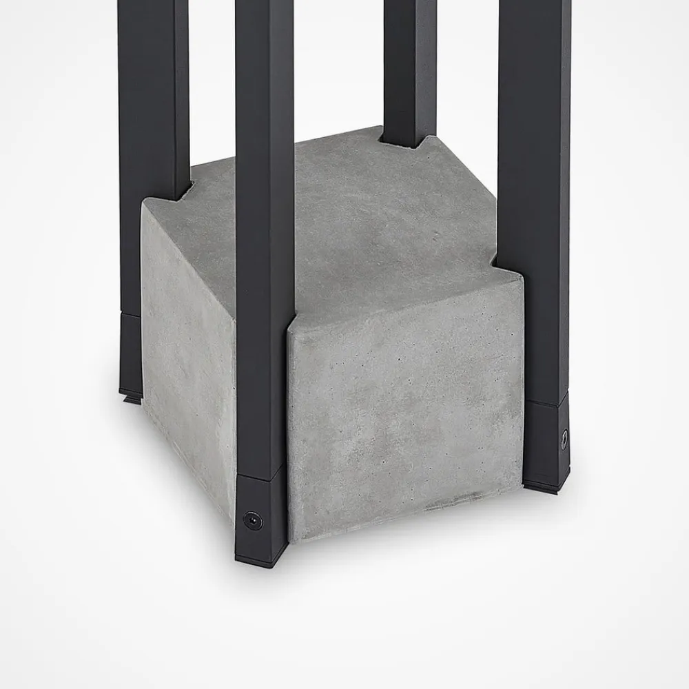 Lucande Terrassebelysning|Sokkellamper>Kalisa sokkellampe, E27, IP44, 42 cm, grå, metal