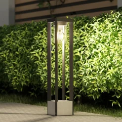 Lucande Terrassebelysning|Gadebelysning>Kalisa vejlampe, E27, IP44, 70 cm, grå, metal