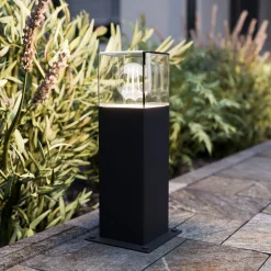 Keke sokkellampe, højde 30 cm, antracit, aluminium^Lucande Discount