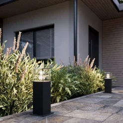 Keke sokkellampe, højde 30 cm, antracit, aluminium^Lucande Discount