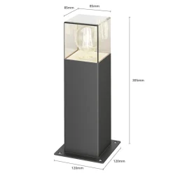 Keke sokkellampe, højde 30 cm, antracit, aluminium^Lucande Discount