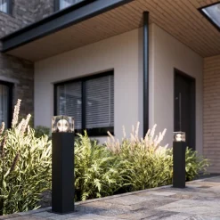 Lucande Terrassebelysning|Sokkellamper>Keke sokkellampe, højde 50 cm, antracit, aluminium