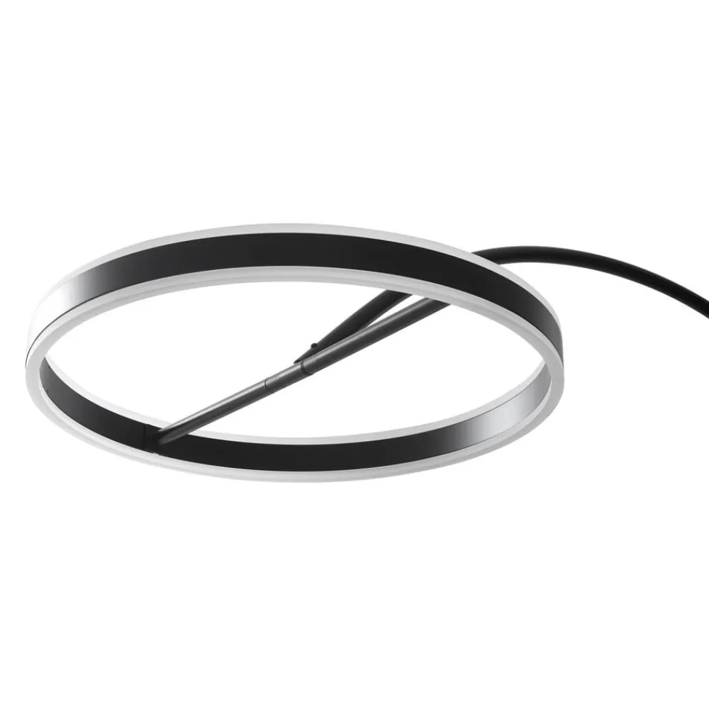 Lucande Pendellamper|Gulvlamper>LED buelampe Yekta, sort, 183 cm, dæmpbar