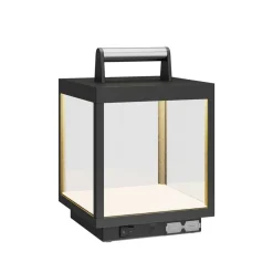 LED genopladelig bordlampe Cube, aluminium, IP54, dæmpbar^Lucande Discount
