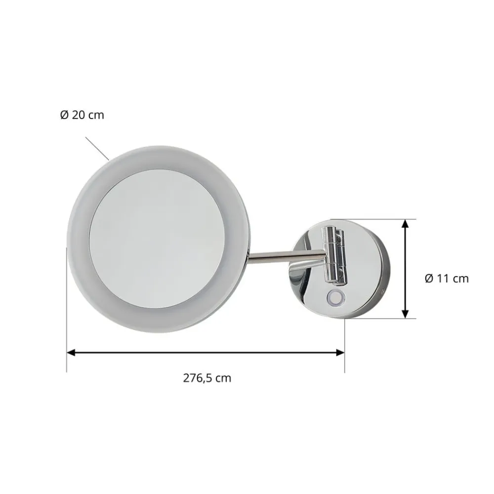 LED kosmetikspejl Fyria, krom, stål, CCT^Lucande Outlet