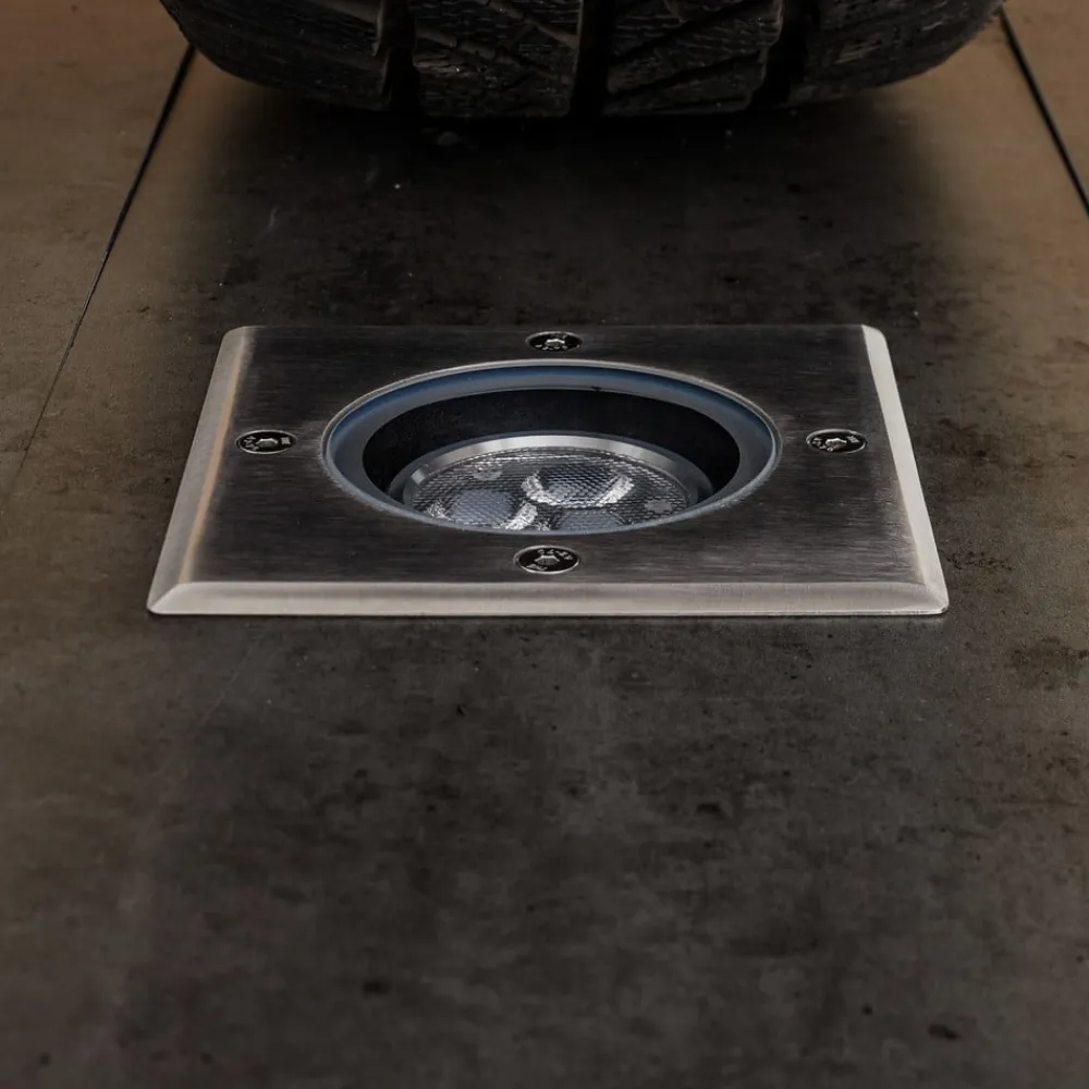 Lucande LED nedgravningslampe Jos, kantet, drejelig, IP67