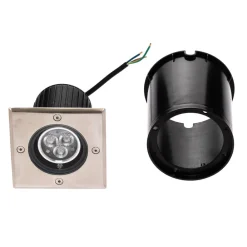 Lucande LED nedgravningslampe Jos, kantet, drejelig, IP67