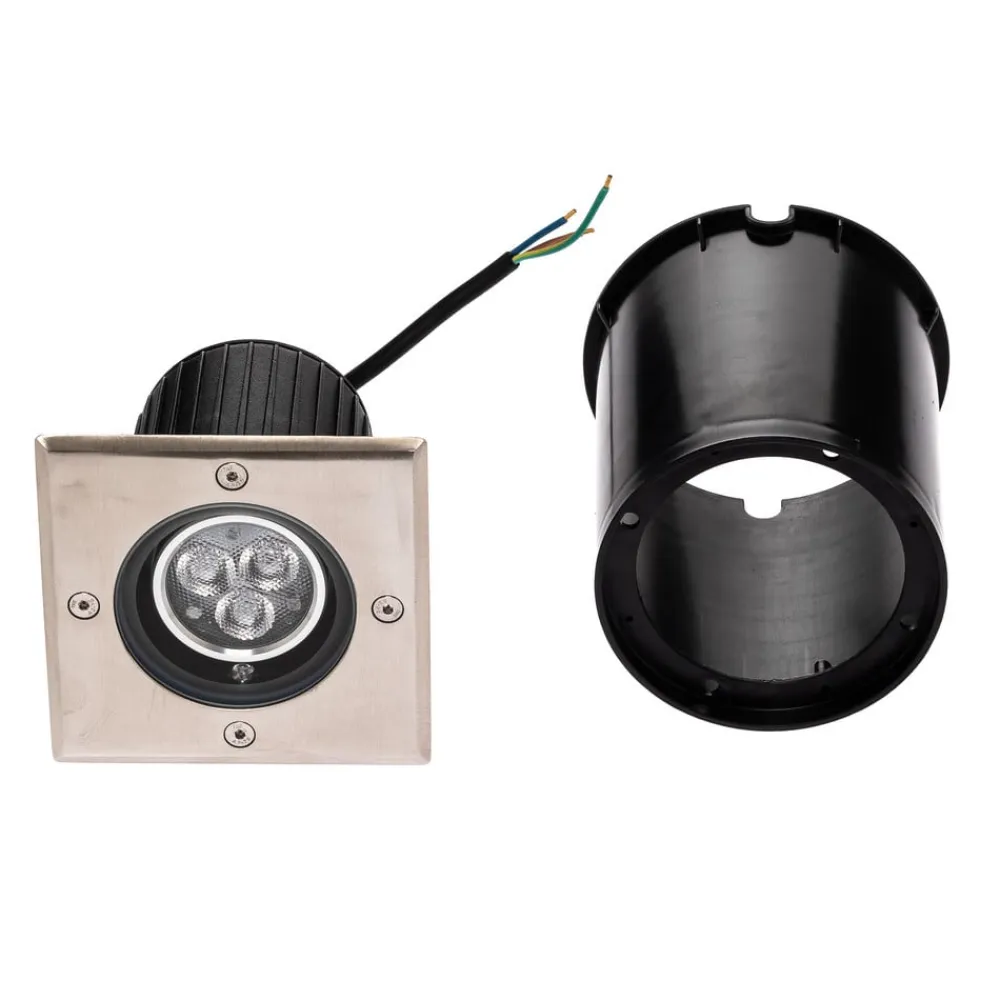 Lucande LED nedgravningslampe Jos, kantet, drejelig, IP67