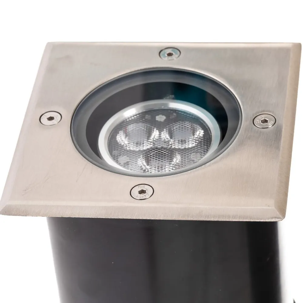 Lucande LED nedgravningslampe Jos, kantet, drejelig, IP67