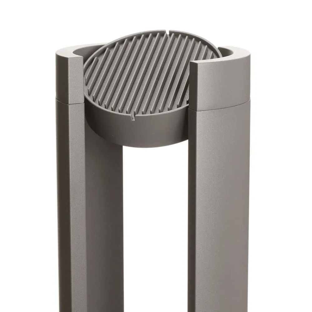 Lucande Terrassebelysning|Gadebelysning>LED pullert Dylen, grå, metal, 80 cm, IP65