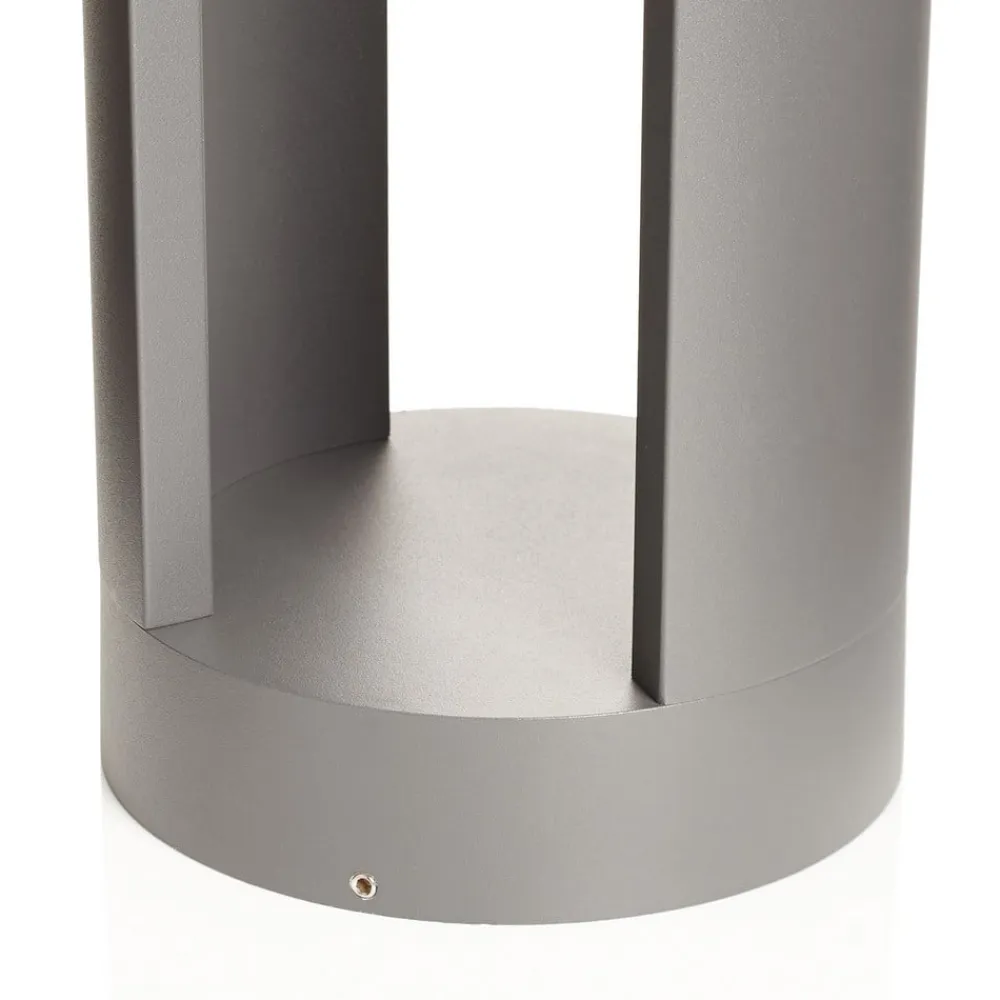 Lucande Terrassebelysning|Gadebelysning>LED pullert Dylen, grå, metal, 80 cm, IP65