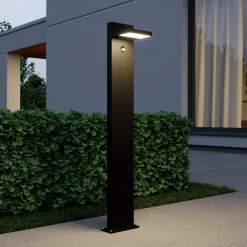 Lucande Gadebelysning Med Sensor|Gadebelysning>LED pullert Silvan, 100 cm, sensor, antracit
