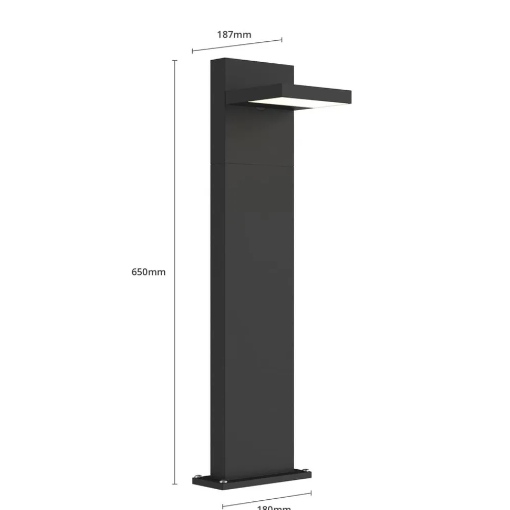 LED pullert Silvan, 65 cm, antracit, metal^Lucande