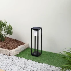 LED solcelle stibelysning Nilea, 50 cm, sort, sensor^Lucande