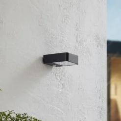 Lucande Solcelle Lampe Med Sensor|Væglampe Med Sensor>LED solcelle udendørs væglampe Dava, højde 5 cm, sensor