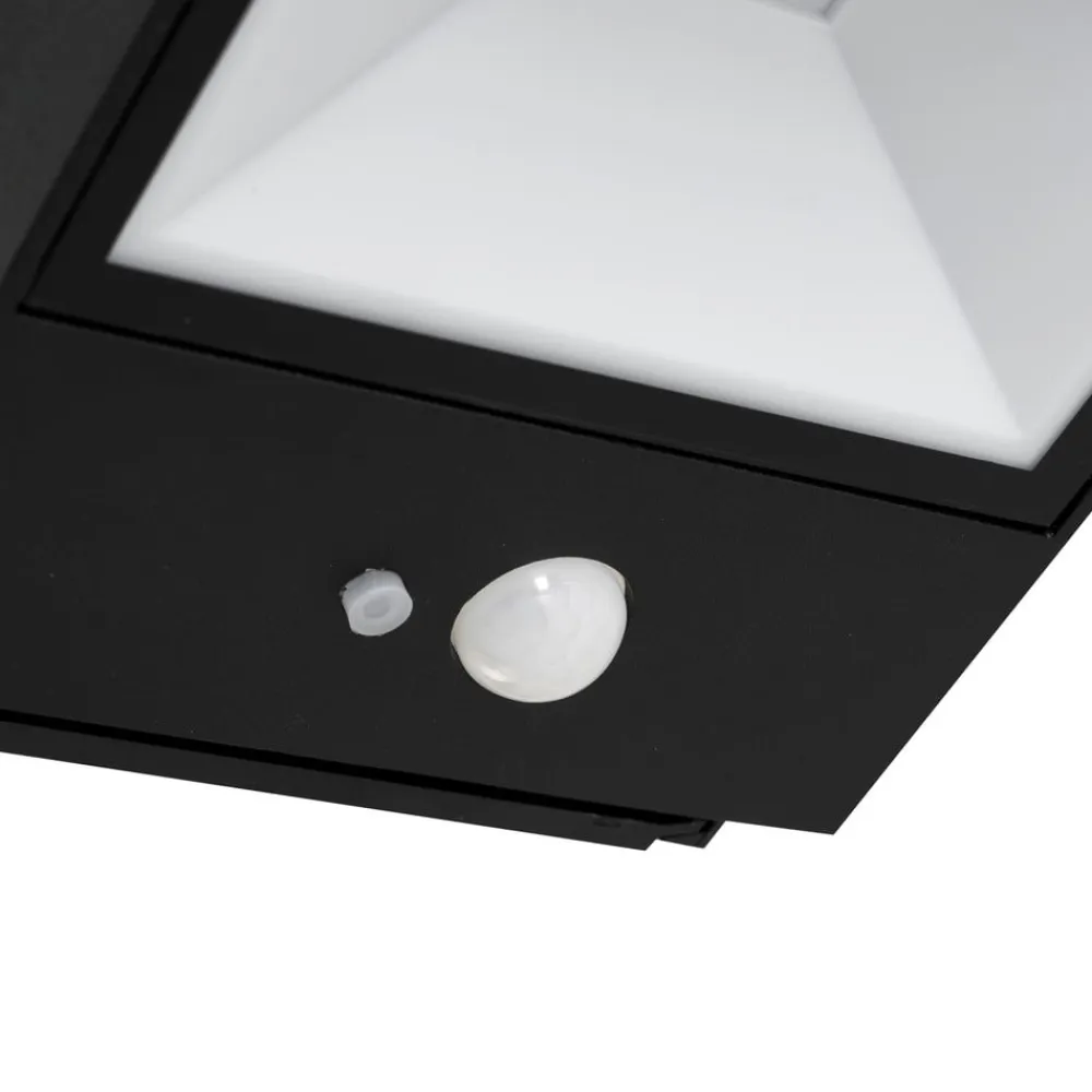 Lucande Solcelle Lampe Med Sensor|Væglampe Med Sensor>LED solcelle udendørs væglampe Dava, højde 5 cm, sensor