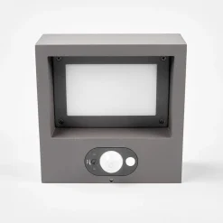 Lucande LED solcelle-væglampe Mahra, antracit, metal, sensor