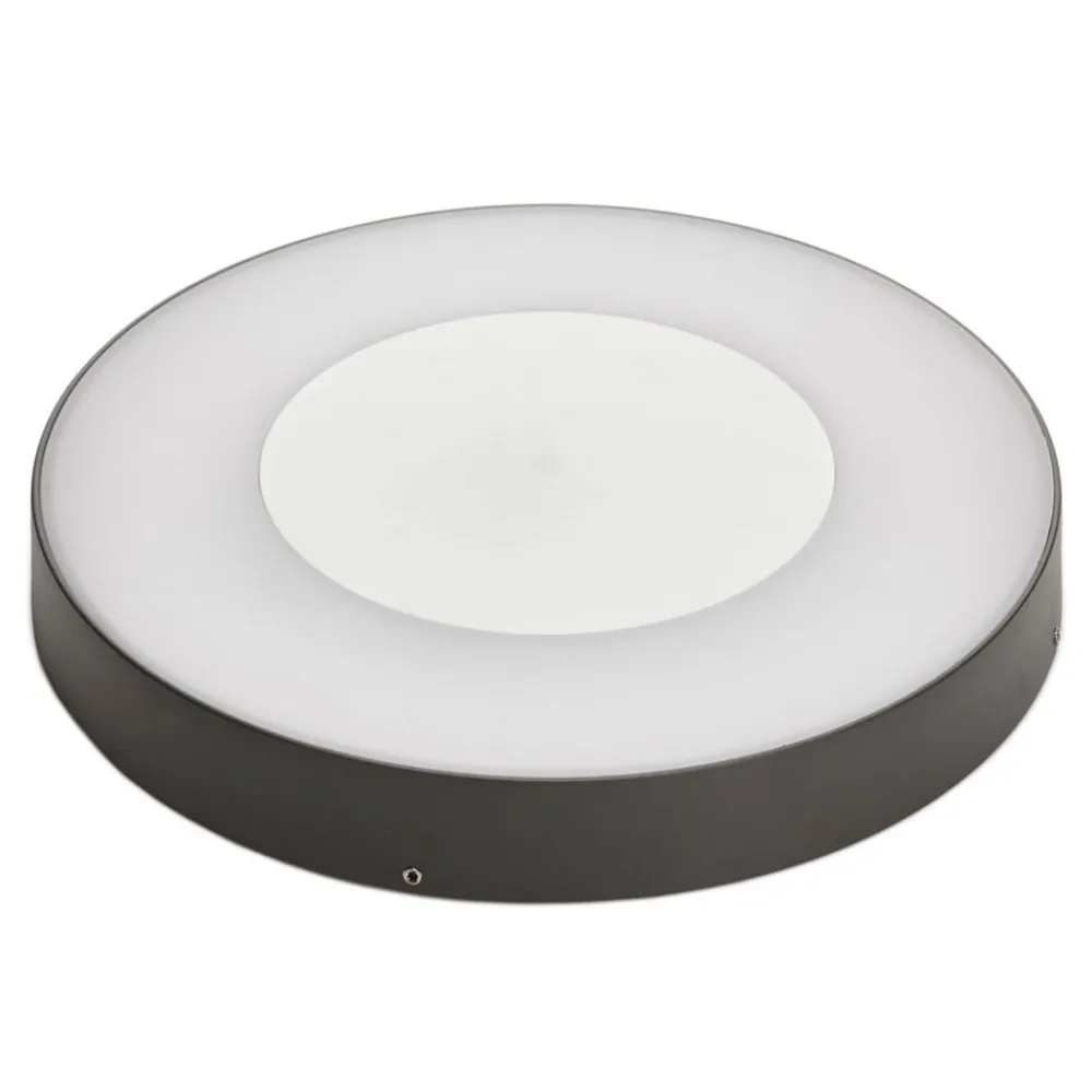 Lucande LED udendørs loftlampe Sora, rund, sensor, IP54
