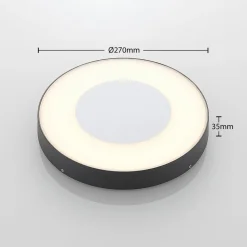Lucande LED udendørs loftlampe Sora, rund, sensor, IP54