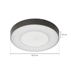 Lucande LED udendørs loftlampe Sora, rund, sensor, IP54