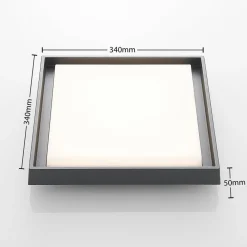 LED udendørs loftlampe Birta, mørkegrå, IP54, 34 cm^Lucande Best