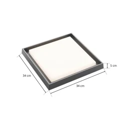 LED udendørs loftlampe Birta, mørkegrå, IP54, 34 cm^Lucande Best