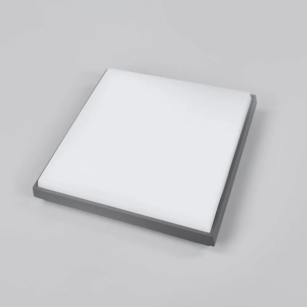 Lucande Terrassebelysning|Udendørs Loftlamper>LED udendørs loftlampe Amra, 30 cm, kantet, antracit