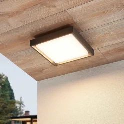 LED udendørs loftlampe Birta, mørkegrå, 27 cm, IP54^Lucande Online