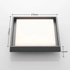 LED udendørs loftlampe Birta, mørkegrå, 27 cm, IP54^Lucande Online