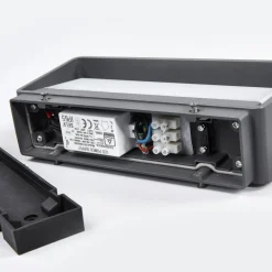 Lucande LED udendørs væglampe Midvig, mørkegrå, kantet, IP65