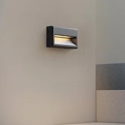 Lucande Væglamper>LED udendørs væglampe Weno, sort, aluminium, IP65